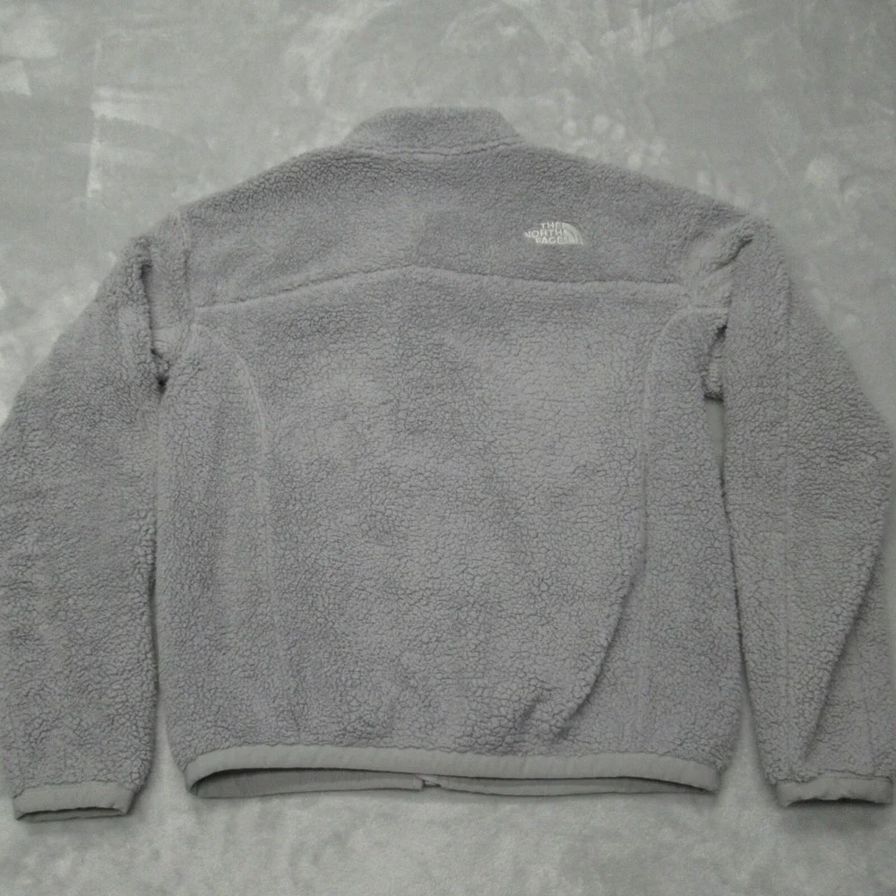 The North Face Jacket Women Medium Gray Banded Collar Fleece Full Zip Hiking